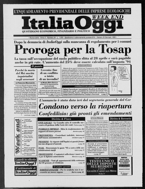 Italia oggi : quotidiano di economia finanza e politica